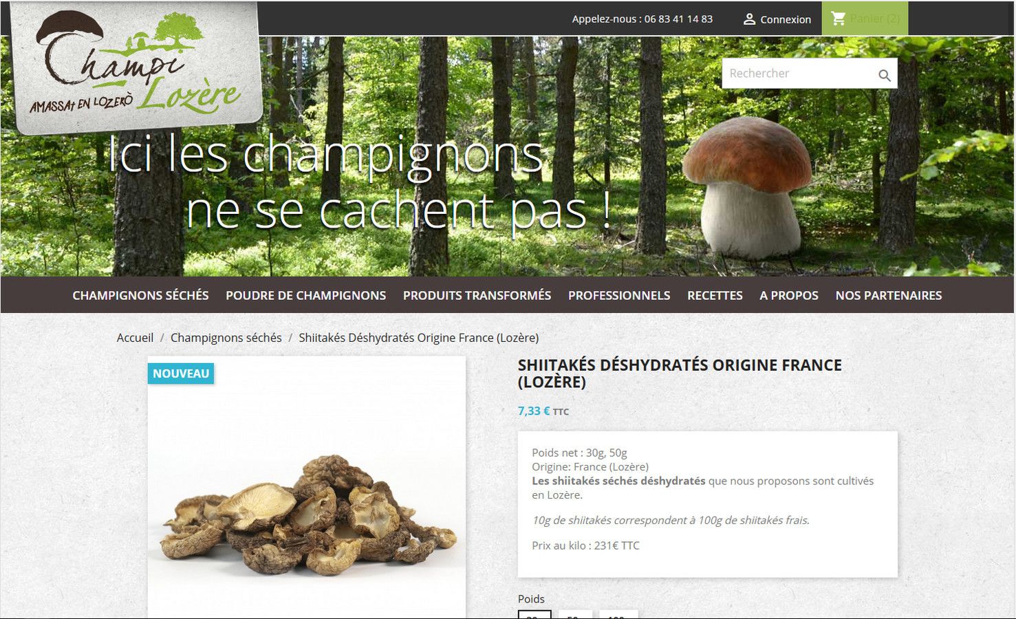 Création d'un site internet pour Champi Lozère