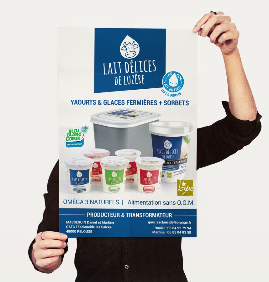 Packaging et maquette pour Lait délices de Lozère