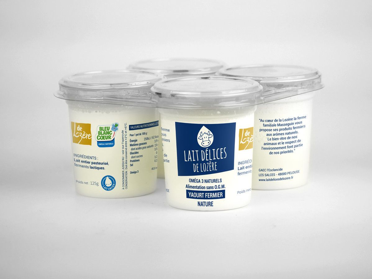 Packaging et maquette pour Lait délices de Lozère