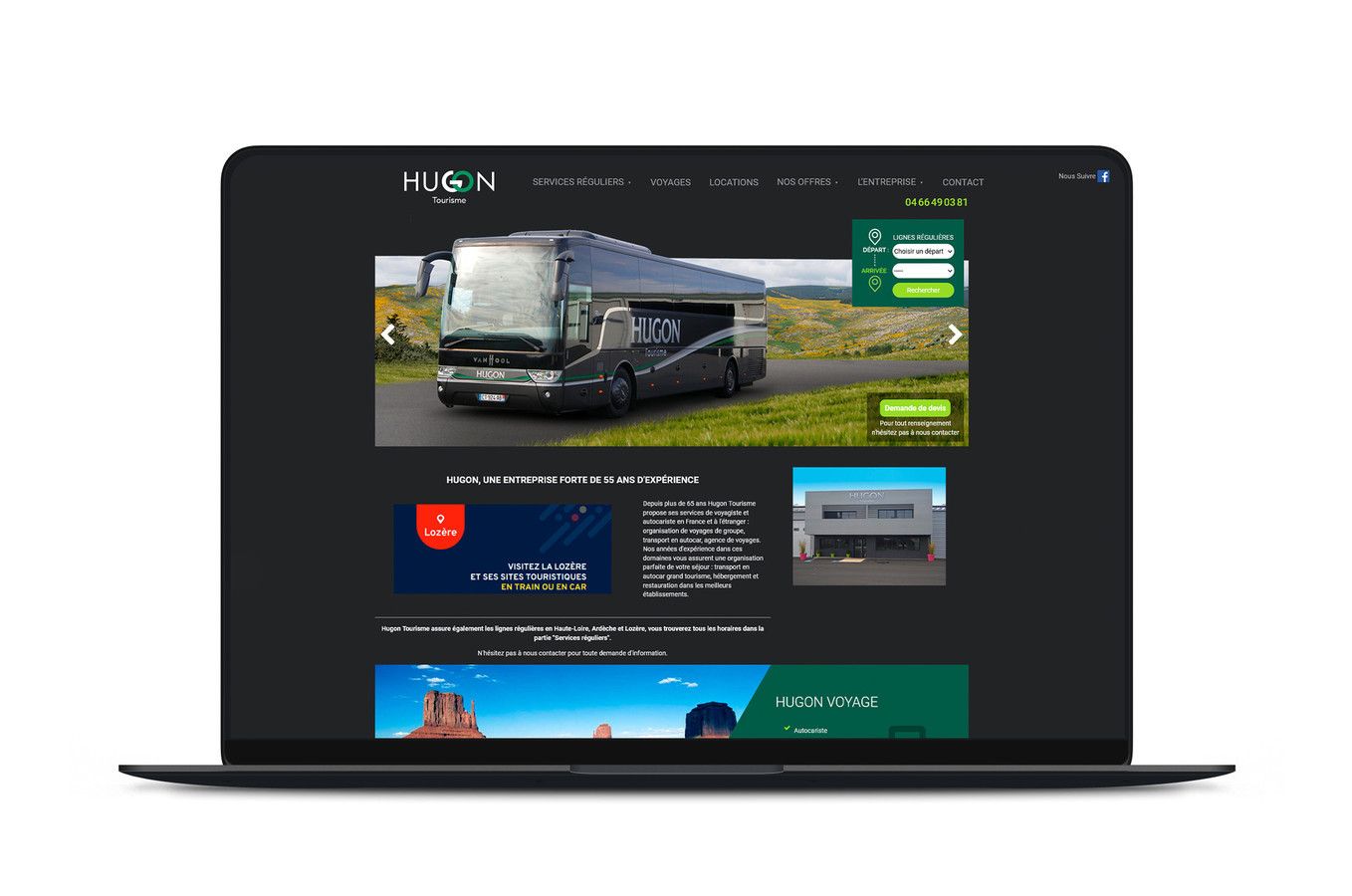 Conception du site internet Hugon Tourisme