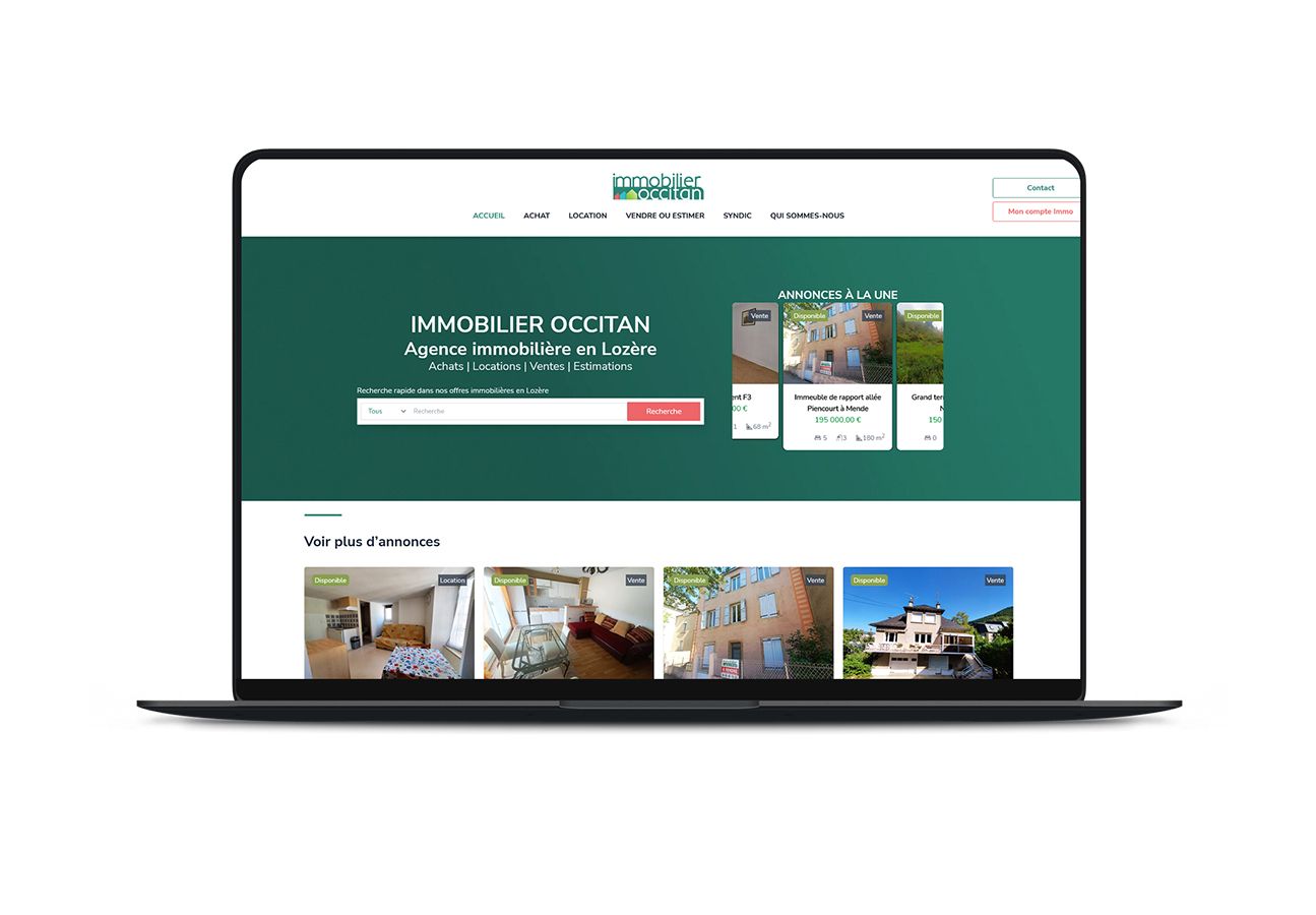 Refonte graphique du site web Immobilier Occitan