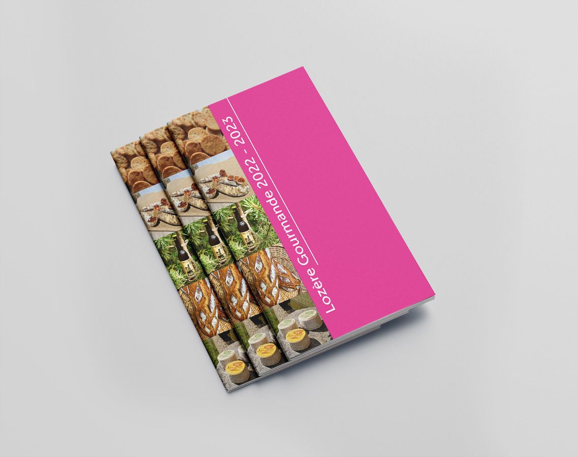 Conception d'un livret et d'adhésif pour le concours Lozère Gourmande