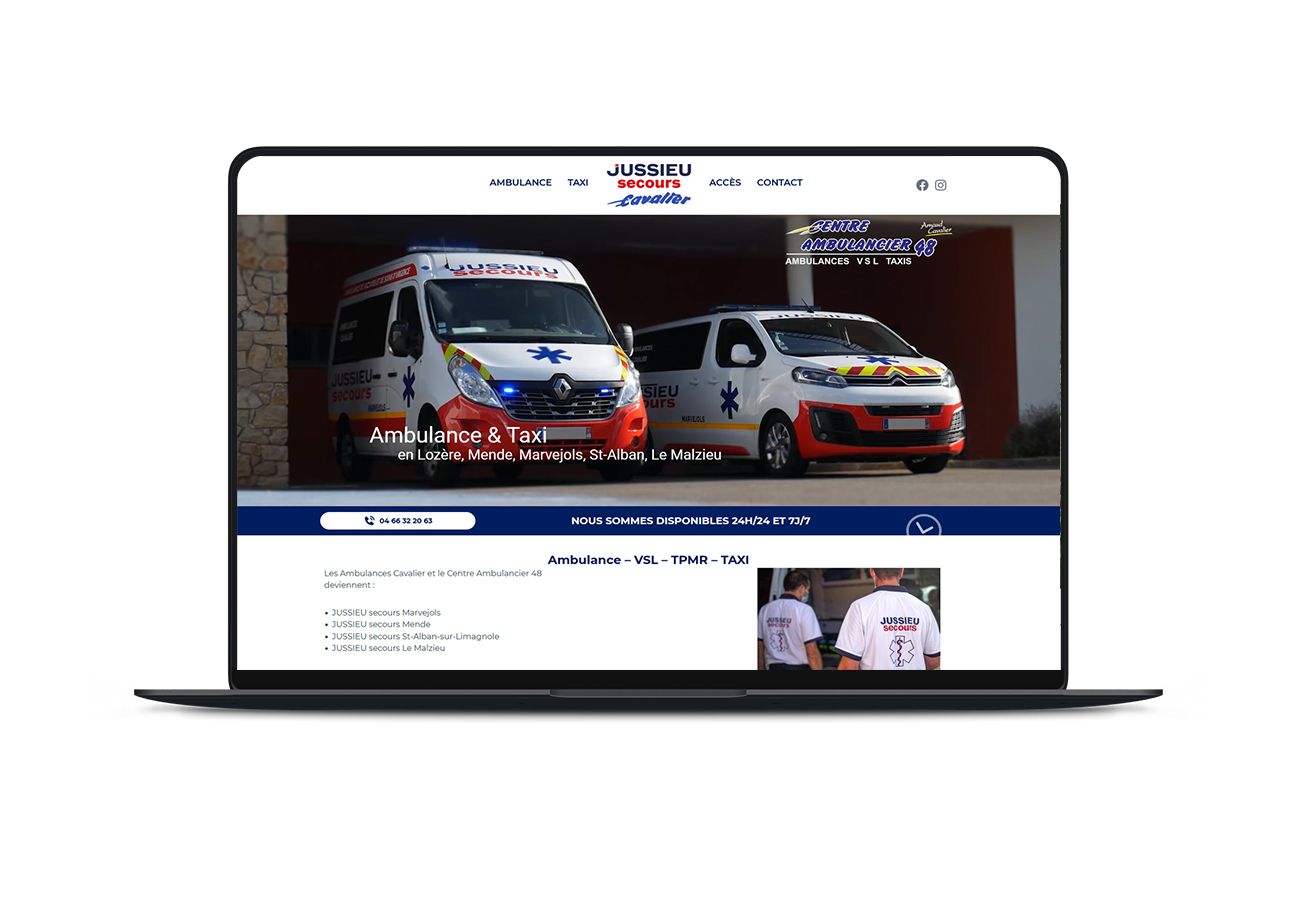 Conception d'un site web pour les Ambulance Jussieu cavalier