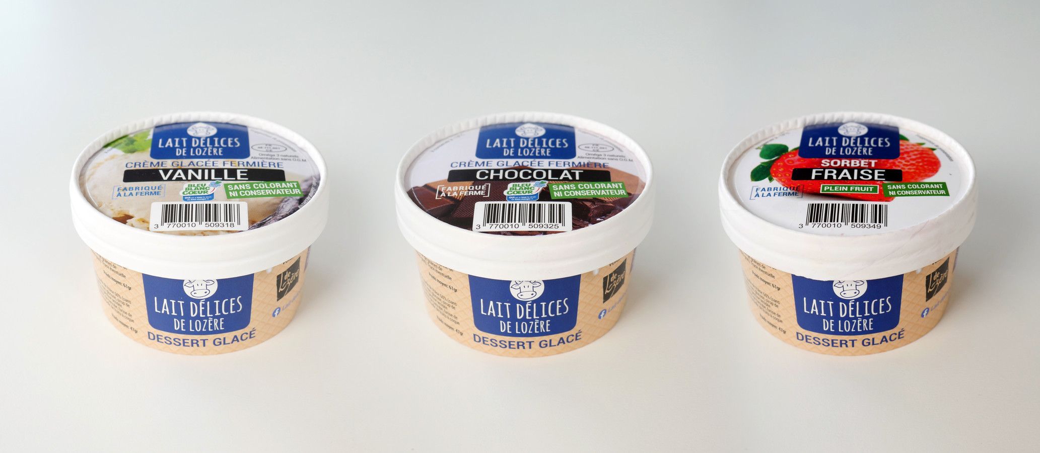 Packaging et maquette pour Lait délices de Lozère