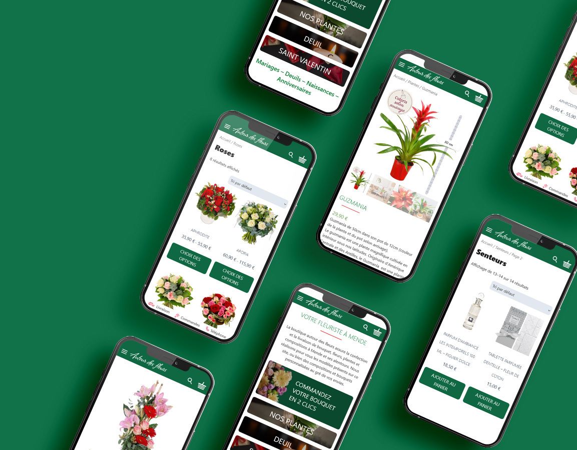 Conception d'un site web pour Autour des fleurs